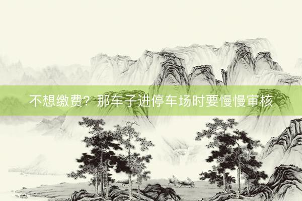 不想缴费？那车子进停车场时要慢慢审核
