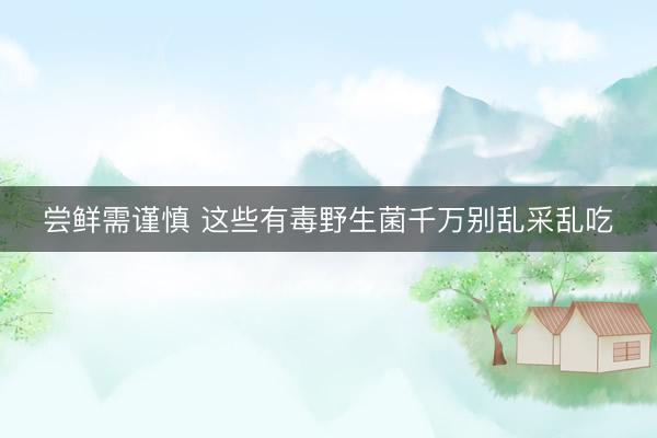 尝鲜需谨慎 这些有毒野生菌千万别乱采乱吃